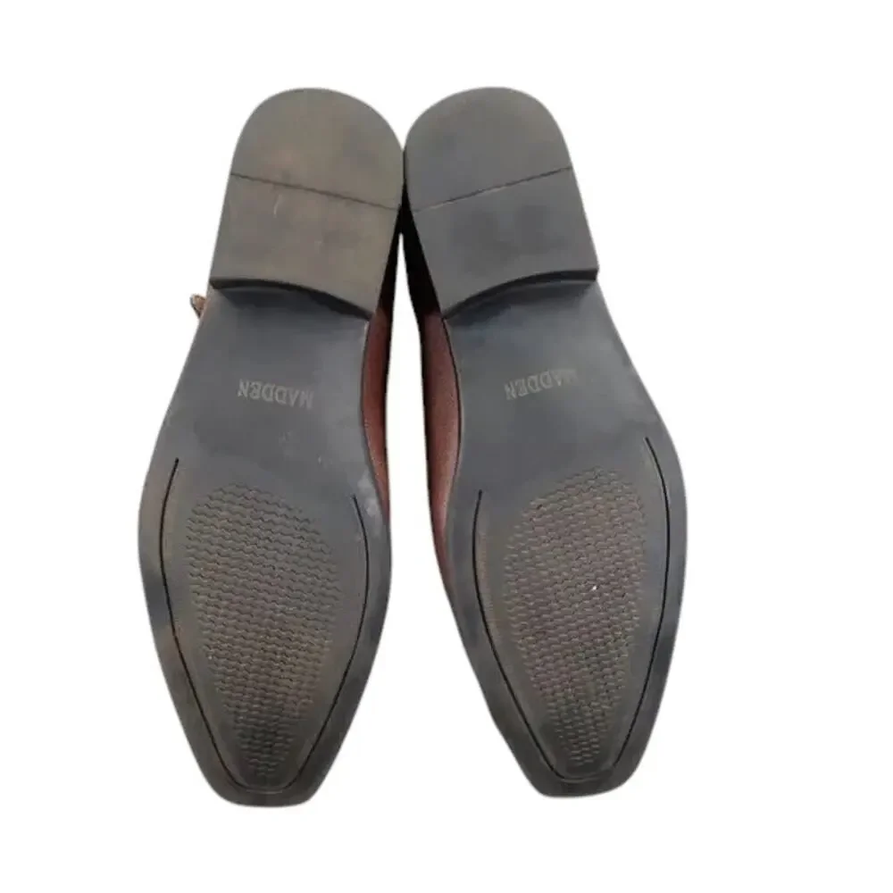 Madden Shoe Men 8.5 Oxford Double Monk Strap Buckle Cap Toe Classic Formal Brown